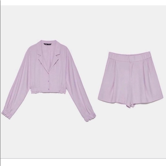 ZARA NWOT FLOWY LOUNGE TOP AND SHORTS SET XS - Picture 4 of 11